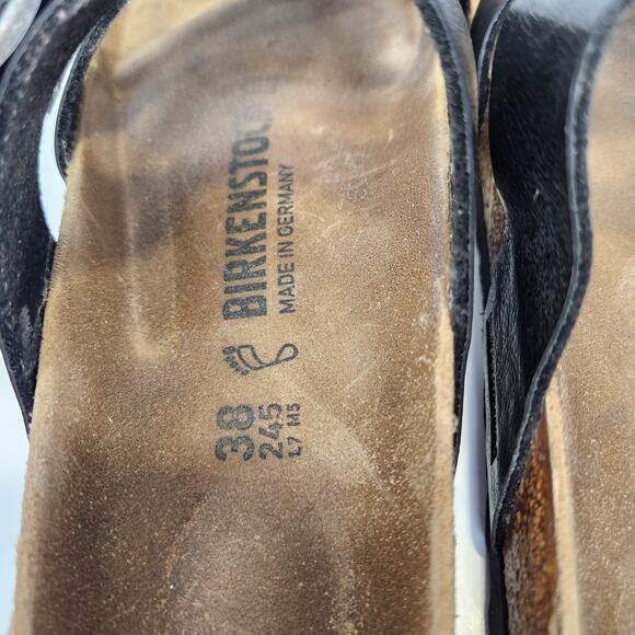 Birkenstock Mayari Black Birko Flor Slip On Sandal Size 38 US Women 7 Toe Loop - Picture 6 of 8